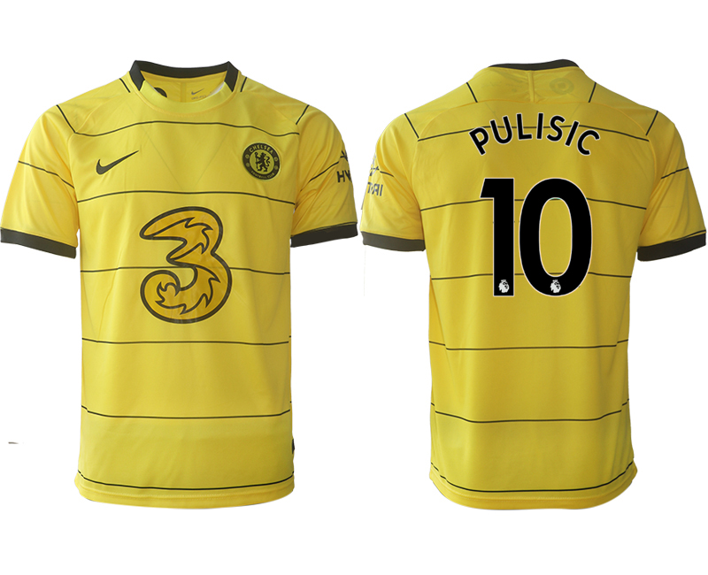 Men 2021-2022 Club Chelsea away aaa version yellow #10 Soccer Jersey
